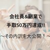 会社員と副業で月収５０万円達成！～稼いだ方法も紹介しちゃいます！～
