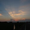 夕空の薄明光線