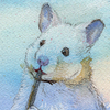 水彩画「Hamsters 008 - Clarinetist」