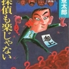 西村京太郎「名探偵も楽じゃない」（講談社文庫）　社会派推理小説全盛期に書かれた名探偵待望論。古い名探偵たちの王位継承の物語。