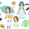 夏の紫外線対策のセット素材、無料ダウンロード中（イラストAC）