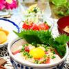 ☆マグロとホタテの紅白丼＆根菜の炊き合わせ☆