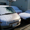 また雪、そして富士山のシルエット