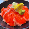 信州まつかわ温泉・清流苑「レストラン梨花」の名物アルプスサーモン丼！