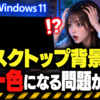 Windows 11でデスクトップ背景が黒一色になる問題が確認