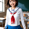 実写風セーラー服女子