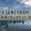 自分自身の行動記録。2018年1月1日から7日まで。