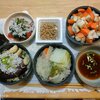 レンチン磯辺焼き。桃。茄子しらす丼。水炊き(2日目)。