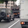 高速を下りて、現場に向かう途中、自衛隊車両が