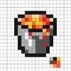 【 マイクラアイテム ドット絵 】 溶岩入り バケツ 《 アイロンビーズ / クロスステッチ 図案 》