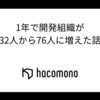 1年で開発組織が32人から76人に増えた話