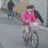 孫の自転車練習