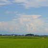 炎天下の空と鳥海山