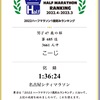 ハーフマラソンランキングと週末ジョグ