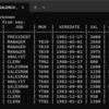 sqlite modeで様々に出力した例。