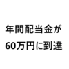 ヤッター！年間配当金が60万円に到達しました。