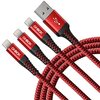 Lightning ケーブル 2M 3本 セット ナイロン iPhone 充電ケーブル USB コード 長い iPhone 14 13 12 11 Xs Max XR X 8 7 6s Plus ipad Mini/Air iPod Airpods 対応