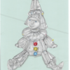 スワロフスキーピエロ(色鉛筆画)