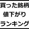 買った銘柄値下がりランキング