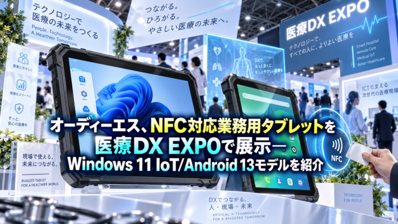 オーディーエス、NFC対応業務用タブレットを医療DX EXPOで展示―Windows 11 IoT/Android 13モデルを紹介