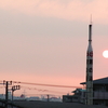 夕焼け空が真っ赤か