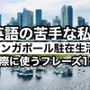 英語の苦手な私がシンガポール駐在生活で実際に使うフレーズ12選｜最低限の駐在妻英語