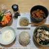 煮物７日目。いわし水煮缶。レンチン目玉焼き