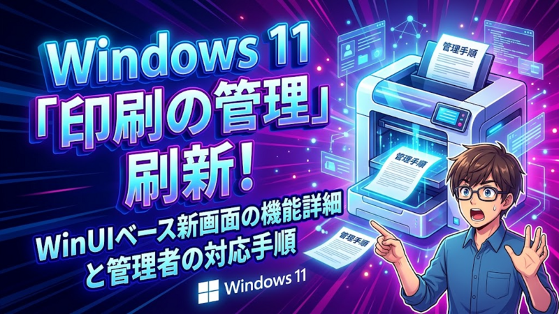 Windows 11「印刷の管理」刷新！WinUIベース新画面の機能詳細と管理者の対応手順