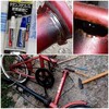 DIY★愛用の折りたたみ自転車のジョイント部分に亀裂★溶接に近い接着力★メタルロックでくっつけました