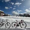 雪中大内宿サイクリング