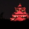 夜ノ大阪城が炎上していました