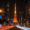 東京タワーと光跡