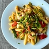 レモンが爽やか！簡単「Penne con gamberi,zucchini e pomodorini:エビとズッキーニ&ミニトマトのペンネ」作り方・レシピ。