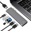 Excuty USB C ハブ 7-in-2 USB Type C ハブ MacBook Pro/Air専用USB C ドッキングステーション USB 3.0ポート* 3 5Gbps高速データ転 Thunderbolt 3 100W PD急速充電 4K HDMI出力 SD/Micro SD カードスロット 超軽量 Type C ハブ MacBook Pro 2020/ 2019/ 2018/ 2017/ 2016, MacBook Air 2020/ 2019/ 2018 など対応