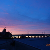 ストロベリームーン夕焼けと真青の空