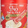 チャオチュールと猫歯磨き用グリニーズとAmazonと茶トラ