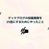 テックブログの投稿頻度を25倍にするためにやったこと