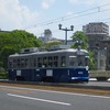 青い電車は江波へ向かって。
