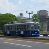 青い電車は江波へ向かって。