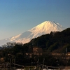 JR根岸線　本郷台駅と富士山（２月の富士山）