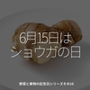 1685食目「6月15日はショウガの日」野菜と果物の記念日シリーズその16