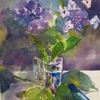 額紫陽花の静物画