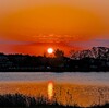  乙戸公園の夕日～つくば市とその周辺の風景写真案内（６３８）