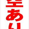 シンプル縦型看板 「空あり（赤）」駐車場 屋外可（約Ｈ４５.５ｃｍｘＷ３０ｃｍ）