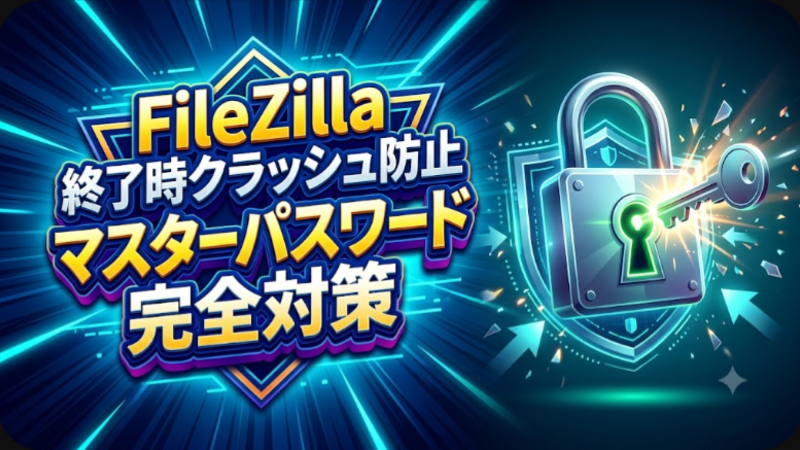 FileZilla終了時のクラッシュを防ぐマスターパスワード問題の完全対策