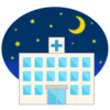 夜間病院のフリーイラスト素材