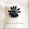 ブラック＆ホワイトミニフラワーブローチ　MIRIAM HASKELL(ミリアムハスケル)