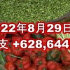 2022年8月29日週の収支は +628,644円