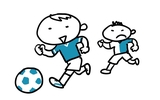 息子とサッカーボール