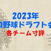 2023年プロ野球ドラフト会議　各チーム寸評